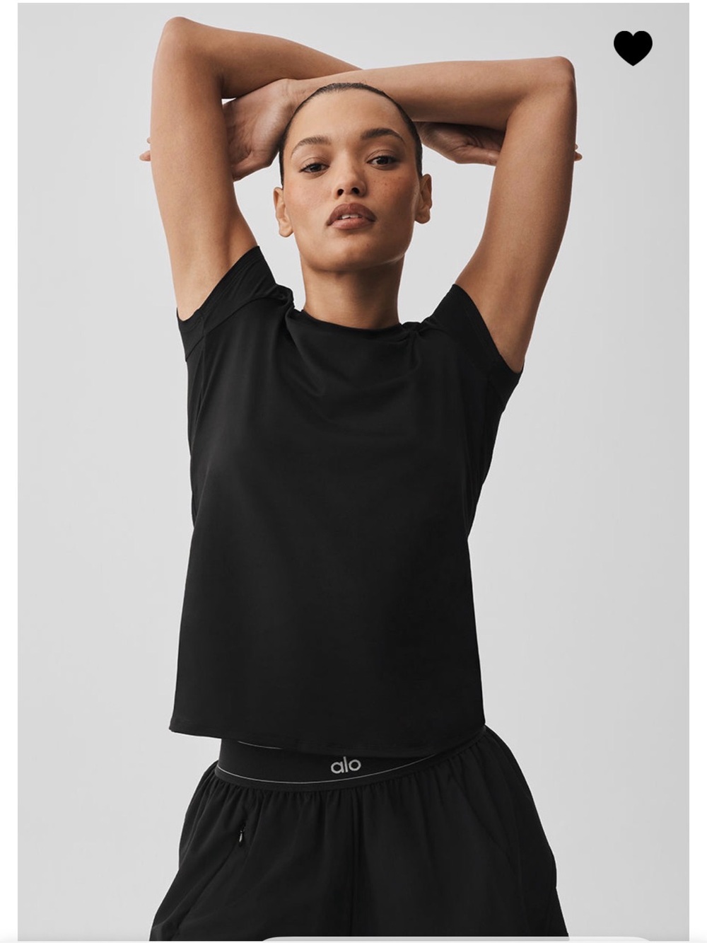 Alo Yoga Alosoft Finesse Black Tee Sz XS